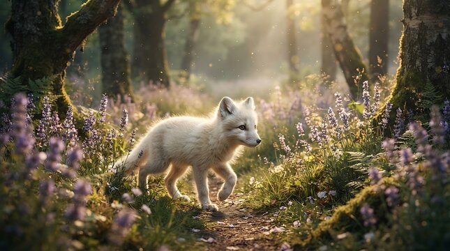 A rare little fox life in the hidden forest
