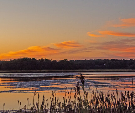 Sunrise over the riverbed