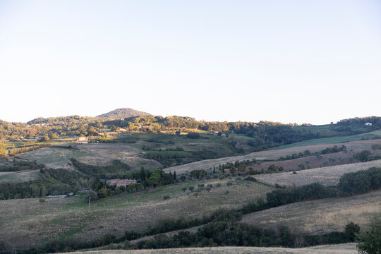 landscape with mountains in Tuscany Italy