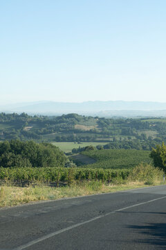 road in the mountains in Tuscany Italy