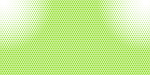 Obraz premium A vibrant green background composed of numerous small dots, gradually fading from a solid bright green to a white gradient, creating a refreshing and dynamic visual effect.