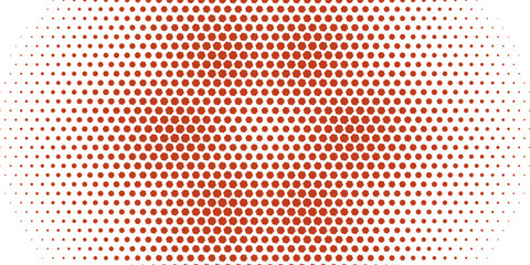 Obraz premium A hypnotic radial pattern of small red dots, creating a gradient effect from dense to sparse, offers a visually intriguing abstract design.