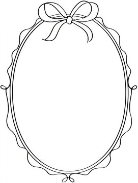 Elegant oval frame with ribbon