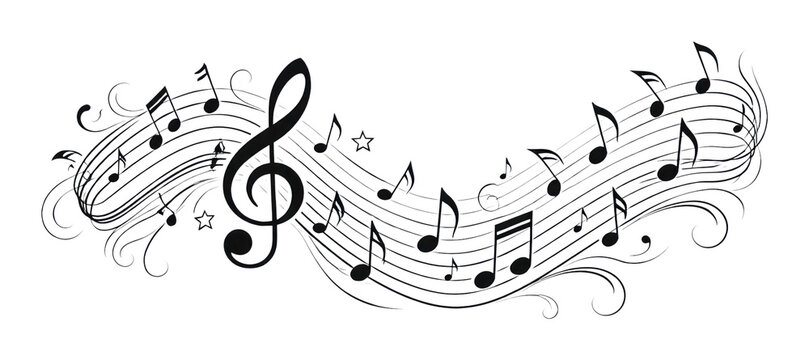 PNG Flowing musical notes illustration