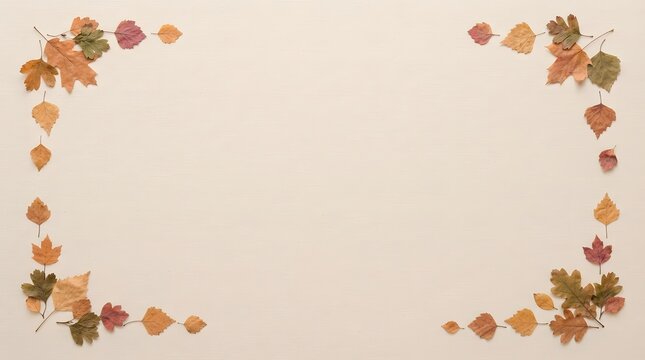 A beautiful autumn frame with colorful leaves perfect for thanksgiving invitations and seasonal celebrations