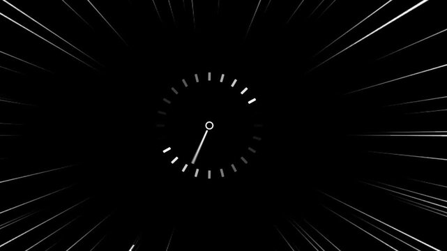 Clock dial surrounded by radial speed lines illustrates the concept of rapid time passing.