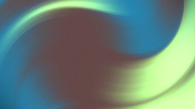 Abstract background with smooth flowing waves of blue and lime green colors.