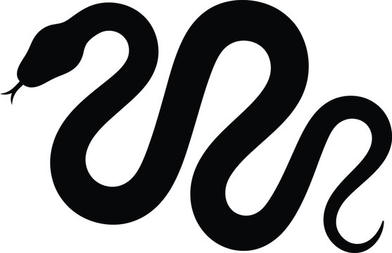Snake silhouette vector. Serpent vector icon