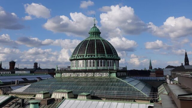 Time-lapse shot of  Copenhagen cityscape, Denmark