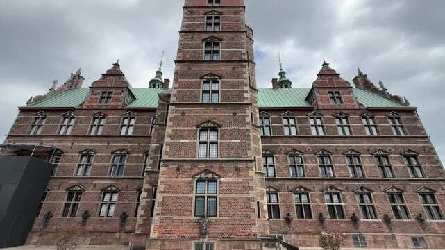 Brick wall detail of Rosenborg Castle in Copenhagen, Denmark