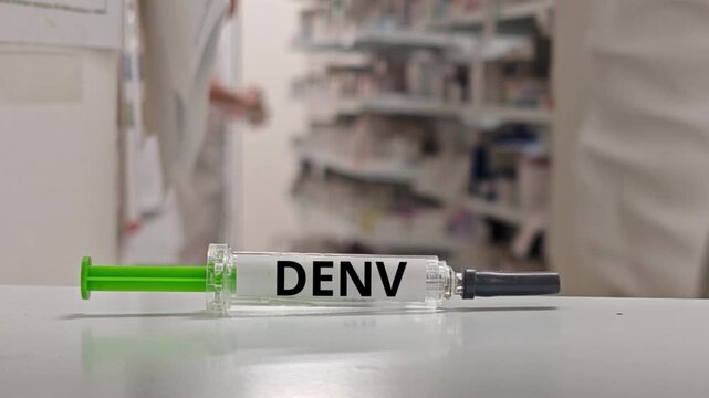DENV abbreviation for dengue virus, associated with vaccination and prevention of dengue