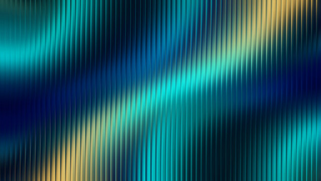 Abstract textured background with flowing gradient of teal blue and gold stripes creating a sense of movement and depth