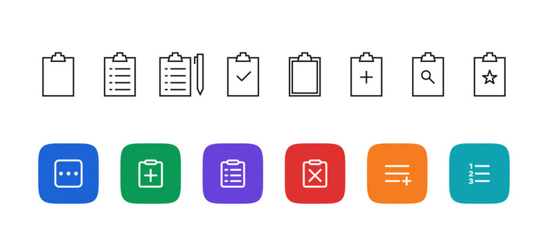 To do list icon set checklist clipboard and task list icons