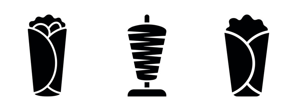 Shawarma and kebab meat icons