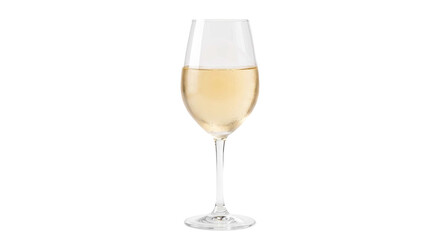 Fototapeta premium A single flute glass filled with sparkling white wine and bubbles