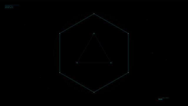Abstract network of connecting dots and lines pulsing with light in a dark tech background