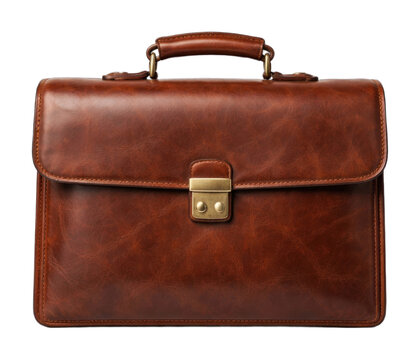 PNG Elegant brown leather briefcase design.