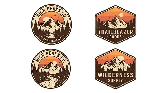 Mountain wilderness trailblazer and high peaks badge set.