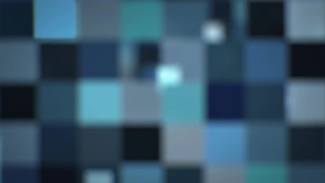 Abstract digital squares forming a mosaic pattern with subtle blue light shifts during animation