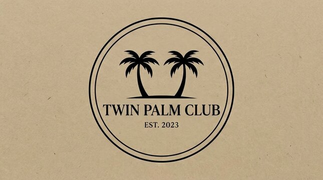 Twin Palm Club vintage circular logo badge.