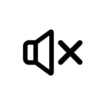 Minimalist mute button icon for audio controls in user interface design