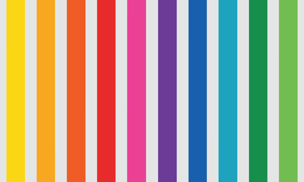 Colorful vertical stripes background vector set with vibrant rainbow palette swatches spectrum layout