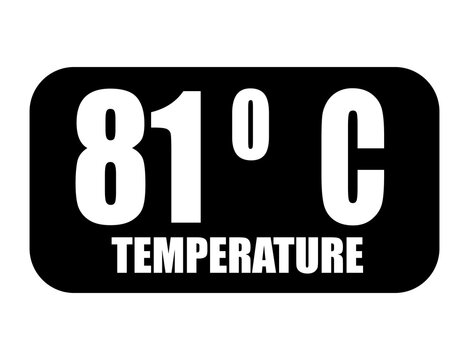 81&deg; C. Temperature degrees celsius vector isolated on white background