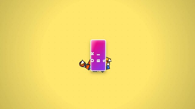 Abstract Geometric Shapes Orbiting Colorful Gradient Rectangle Logo Animation
