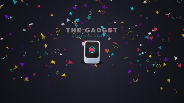 Modern Gadget with Confetti Explosion and Logo Reveal - Technology Celebration