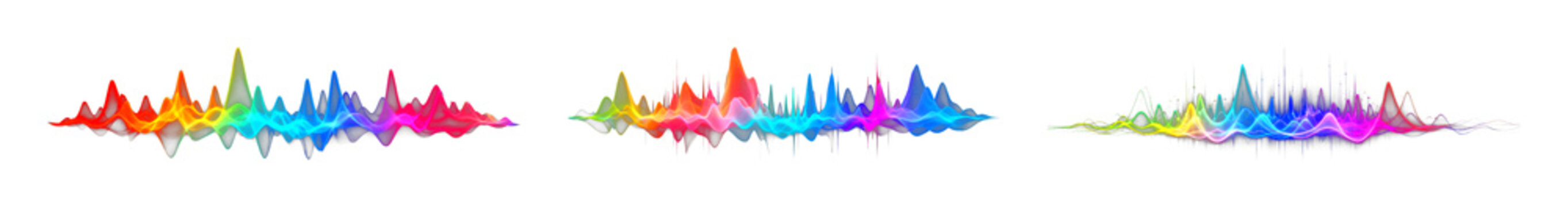 PNG Colorful rainbow audio waveforms, transparent background