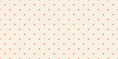 Obraz premium Cute preppy tiny hearts seamless pattern. Cute pastel color love background. Hand drawn heart. Valentine's Day print for textile, texture and wrapping paper. Girly pattern. Vector illustration