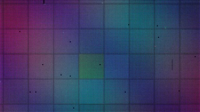 Broken LED Video Wall Close Up: Dead Pixel Columns and Panel Dropout Glitch, Seamless Loop in soft cyan tones