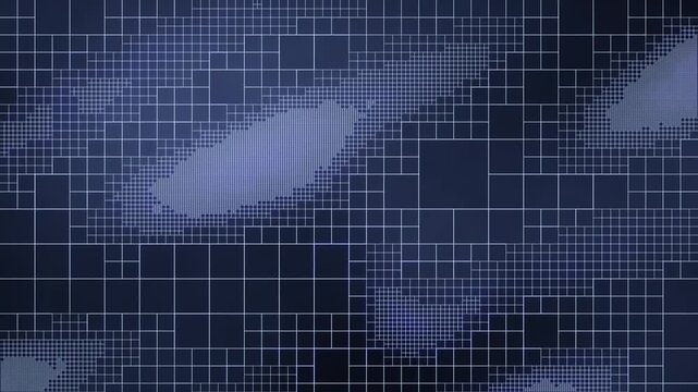 Adaptive Quadtree Subdivision Grid Seamless Loop Abstract Algorithm Data Structure Visualization in vibrant cobalt tones