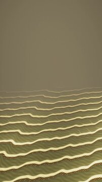 Travertine Rimstone Terraces With Milky Thermal Pools and Steam Haze Copy Space Seamless Loop in vibrant ochre tones vertical 9:16