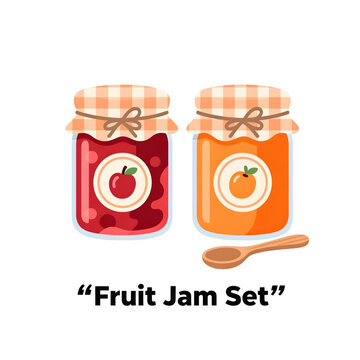 set of jars with jam