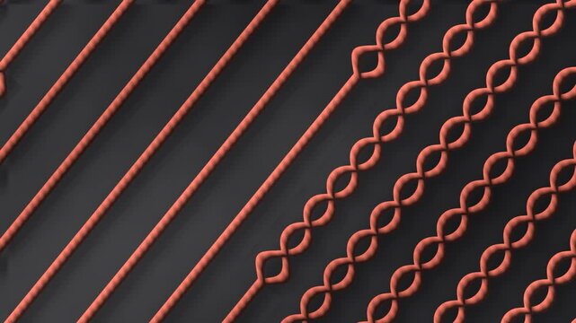 Thick Yarn Crochet Chain Rows Unravel And Knit Back Stitch By Stitch, Mechanical Seamless Loop in soft charcoal tones