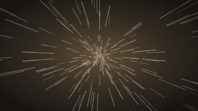 Warp speed hyperspace starfield flight seamless loop in deep gold tones