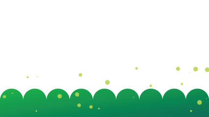 Fototapeta premium Green grassy hill with floating lime dots illustration isolated on white background, Vector, illustration