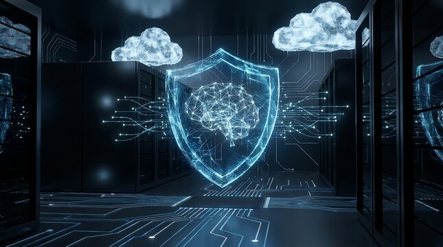 Artificial Intelligence Cybersecurity and Data Protection Technology Concept
