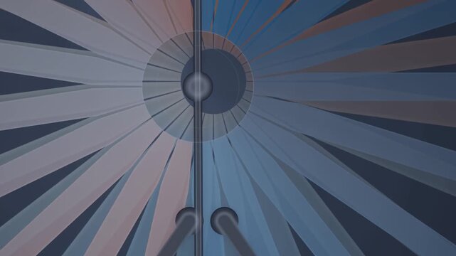 Wimshurst Static Generator Sector Discs Stepped Charge Reversal Seamless Loop in rich blue tones