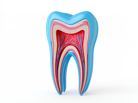 Tooth cross section medical illustration dental anatomy human tooth root canal enamel dentin pulp nerve blood vessel cavity disease oral health medicine anatomy molar crown root gum jaw clinic