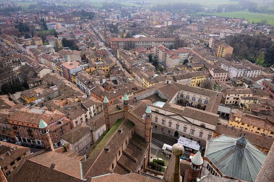 Cremona cityscape viewing historical rooftops and urban landscape