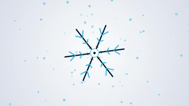 Rotating blue snowflake digital animation clip for winter holiday design