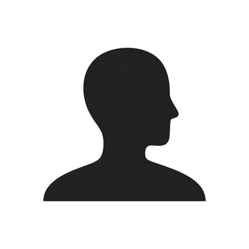 Anonymous profile silhouette of a human head and shoulders on a white background