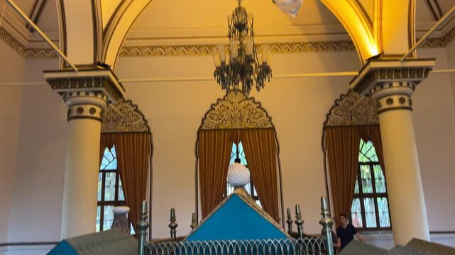 A view of the Tomb of Orhan Gazi in the city of Bursa, Turkey. Orhan Gazi was the second sultan of the Ottoman Empire.