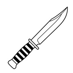 Obraz premium Illustration of a knife with a striped handle