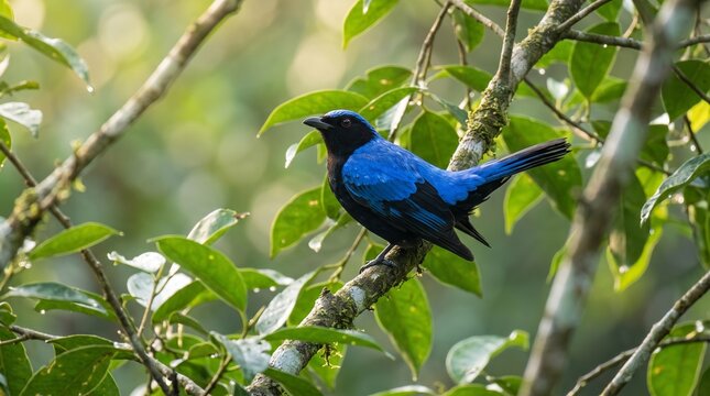 Blue bird perched