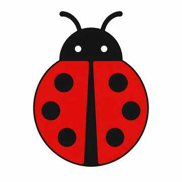 Red Ladybug Illustration, Cute Cartoon Insect Vector Design