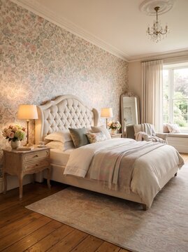 Elegant floral bedroom