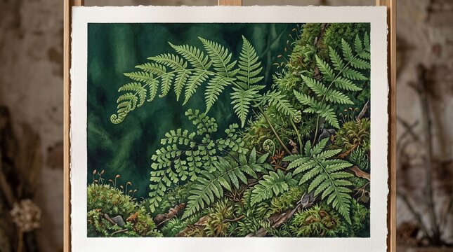 Fern botanical painting